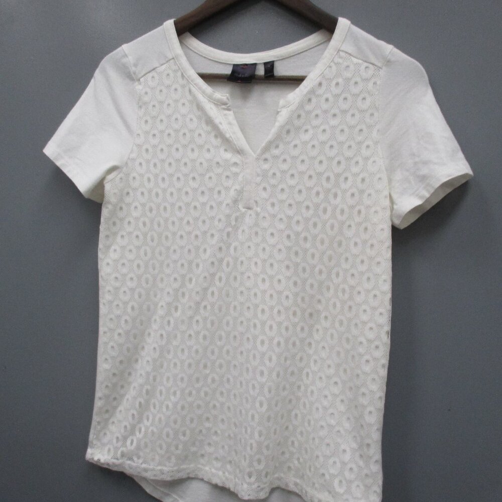 Rafaella Girls Blouse Size S/P White 95% Cotton Short Sleeve Blouse Top Pullover
